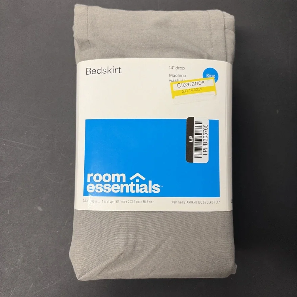 King Bedskirt Dark Gray - Room Essentials: Cotton Blend, 215 Thread Count